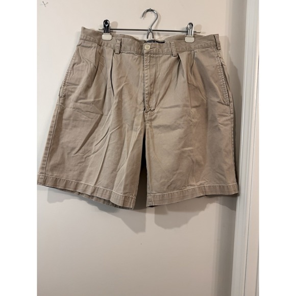 Polo Ralph Lauren Shorts Mens 38 Beige Khaki Tyler Chino Cotton Pleated‎ Casual - Picture 1 of 7